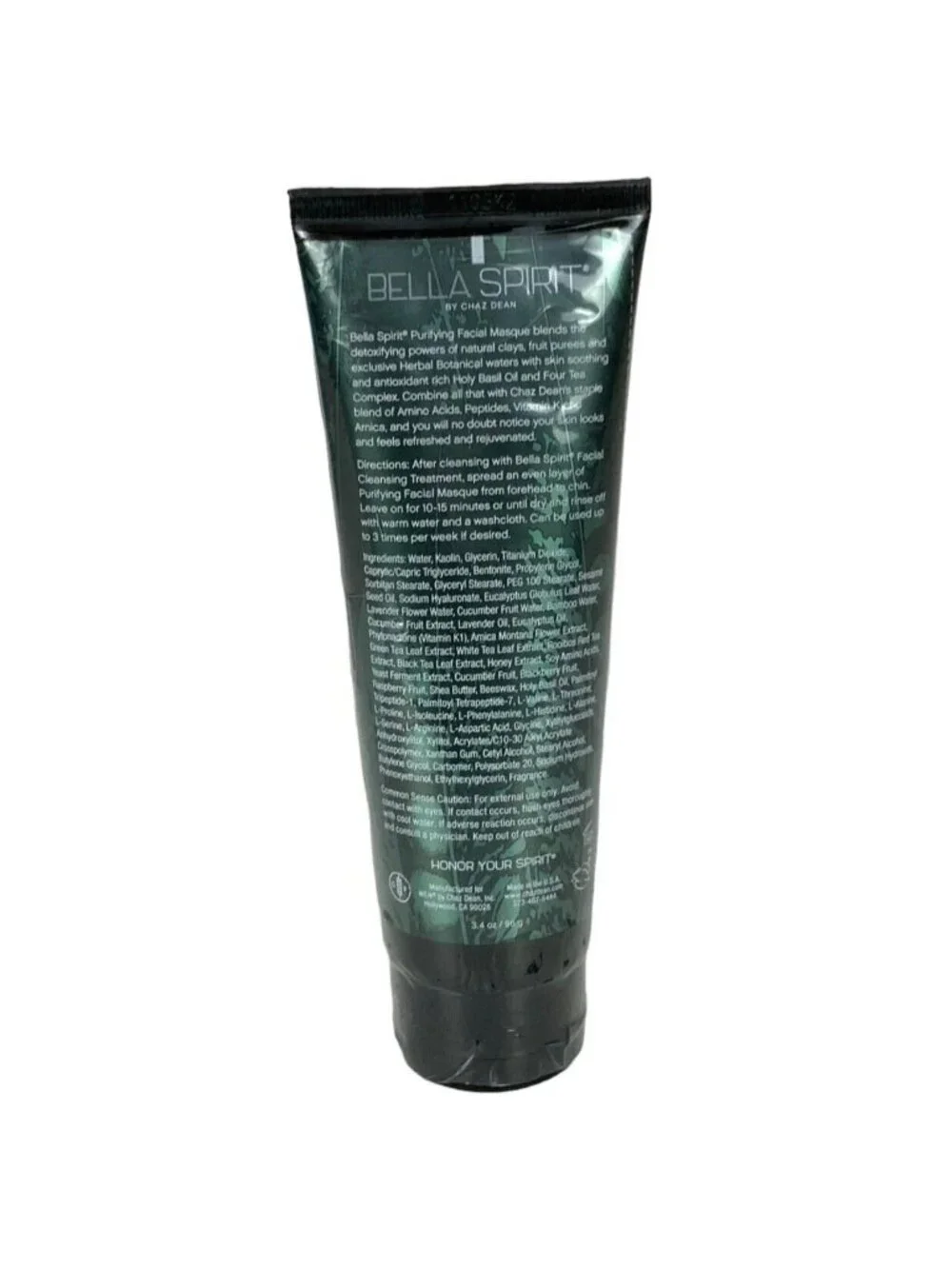 Bella Spirit Purifying Facial Masque Lavender Cucumber Eucalyptus 3.4oz